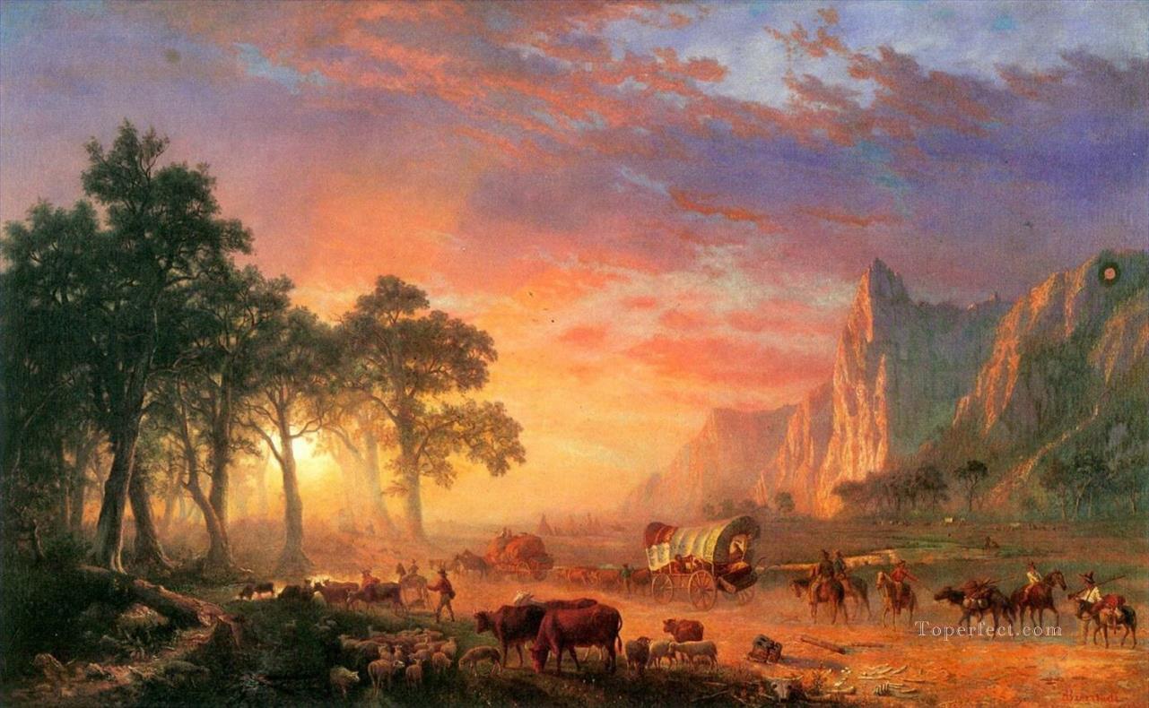 Albert Bierstadt the oregon trail bulls Oil Paintings